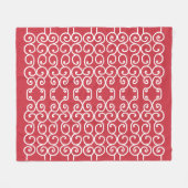 Ziegelrot mit weißen Rollen Fleecedecke (Vorderseite (Horizontal))