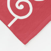 Ziegelrot mit weißen Rollen Fleecedecke (Ecke)