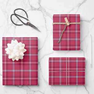 Ziegelrot und Soft-Pfirsich-Karodecke Geschenkpapier Set