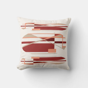 Ziegelrote Koralle Beige Off-White modernistisches Kissen