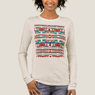 Ziegelrote Koralle Türkis Südwestkunst-inspiriert Tri-Blend Shirt