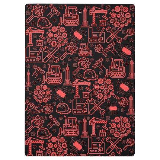 Ziegelroter moderner Architectural Blueprint Engin Klemmbrett (Rückseite)