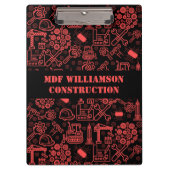 Ziegelroter moderner Architectural Blueprint Engin Klemmbrett (Vorderseite)