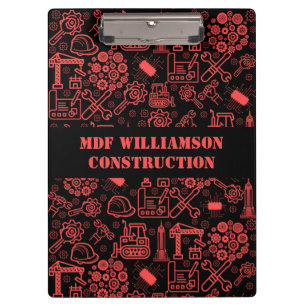 Ziegelroter moderner Architectural Blueprint Engin Klemmbrett