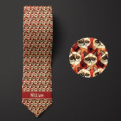 Ziegelrotes geometrisches Muster Krawatte