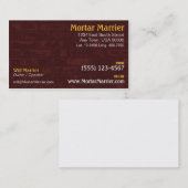 Ziegelstein-Baugewerbe-Karte Visitenkarte (Vorne/Hinten)