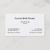 Ziegelstein, der Visitenkarten pflastert Visitenkarte (Rückseite)