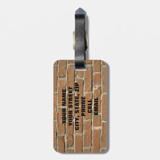 Ziegelstein-Haus Gepäckanhänger (Rückseite vertikal)