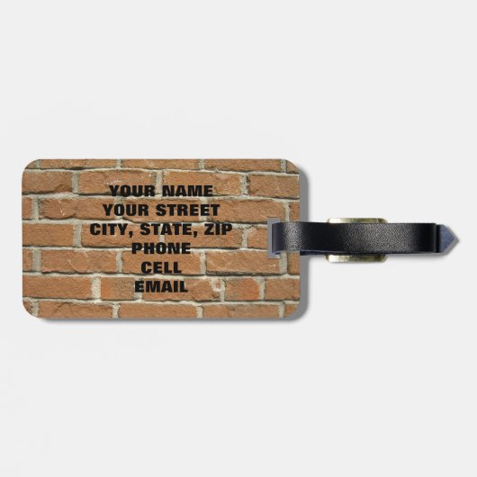 Ziegelstein-Haus Gepäckanhänger (Rückseite horizontal)