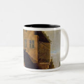 Ziegelstein-Häuser Zweifarbige Tasse (VorderseiteRechts)