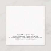 Ziegelstein Mason Mauerbau Quadratische Visitenkarte (Rückseite)