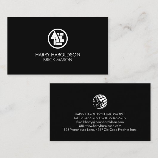 Ziegelstein Mason Mauerbau Visitenkarte (Vorne/Hinten)