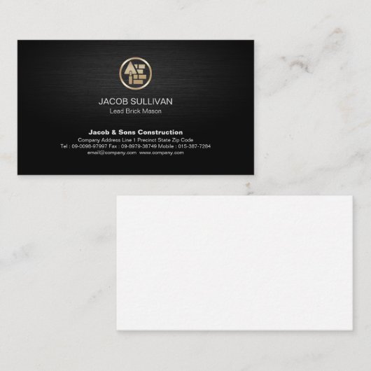 Ziegelstein Mason Mauerbau Visitenkarte (Vorne/Hinten)