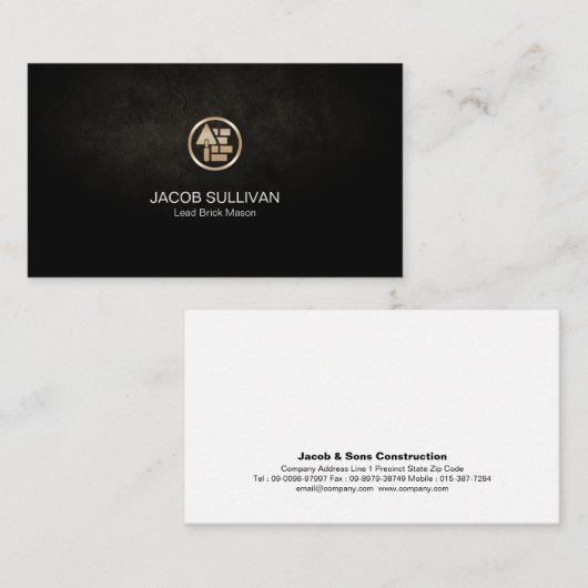 Ziegelstein Mason Mauerbau Visitenkarte (Vorne/Hinten)