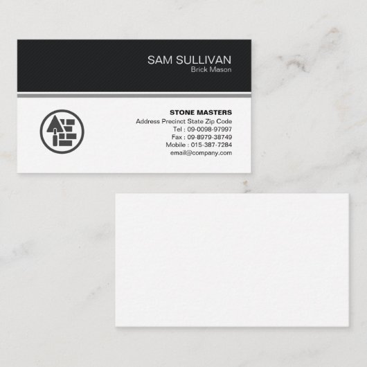 Ziegelstein Mason Mauerbau Visitenkarte (Vorne/Hinten)