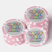 Ziegelstein mit farbenfrohem Text 'Happy Vibe Only Pokerchips (Stapel)