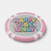 Ziegelstein mit farbenfrohem Text 'Happy Vibe Only Pokerchips (Einzeln)