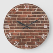 Ziegelstein-Muster Große Wanduhr (Vorderseite)