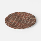Ziegelstein-Muster Pappteller (Schrägansicht)