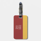 Ziegelstein-Rot-Goldmutige Streifen Cusotm Gepäckanhänger (Rückseite vertikal)
