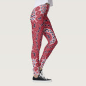 Ziegelstein-Rot-Medaillon-Muster-Yoga-Leggings Leggings (Rechts)