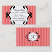 Ziegelstein-Rot-reizend gestreiftes Mama Nennen/ Telefonnummerkarte (Vorne/Hinten)