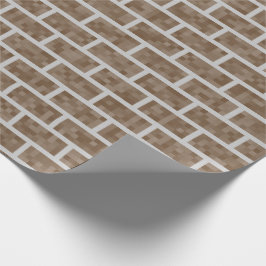 Ziegelstein-Wand-8-Bitmuster Browns inspiriertes Geschenkpapier