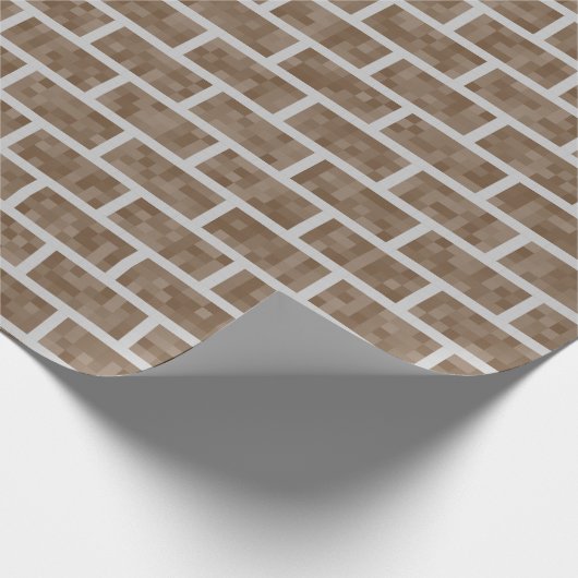 Ziegelstein-Wand-8-Bitmuster Browns inspiriertes Geschenkpapier (Ecke)