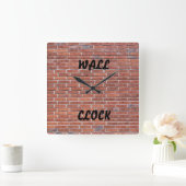 Ziegelstein-'Wand Clock Quadratische Wanduhr (Zuhause)
