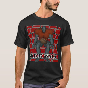 Ziegelstein-Wand-Fußball-T - Shirt