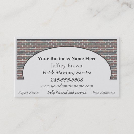 Ziegelstein-Wand-gerahmte Geschäfts-Karten Visitenkarte (Vorderseite)