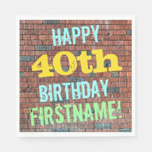 Ziegelstein-Wand-Graffiti inspirierter 40. Serviette
