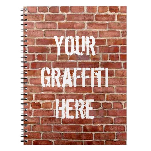 Ziegelstein-Wandpersonalisierter Graffiti Notizblock (Vorderseite)