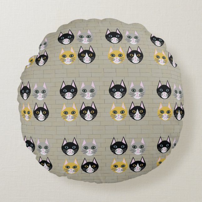 Ziegelsteine Rundes Kissen (Vorderseite)