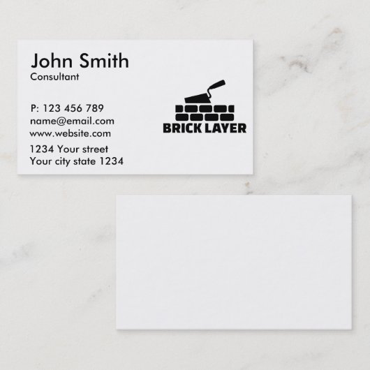 Ziegelsteinschicht Visitenkarte (Vorne/Hinten)