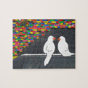 Ziegelsteinvogelwand: Graffitiwand Puzzle