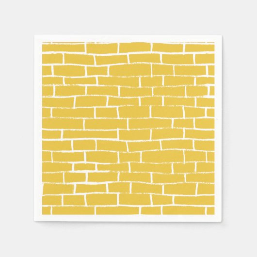 Ziegelstraße - Gelb und transparent Serviette (Vorderseite)