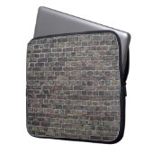 Ziegelwand alte, dunkle Backsteinwand Laptopschutzhülle (Vorderseite Links)