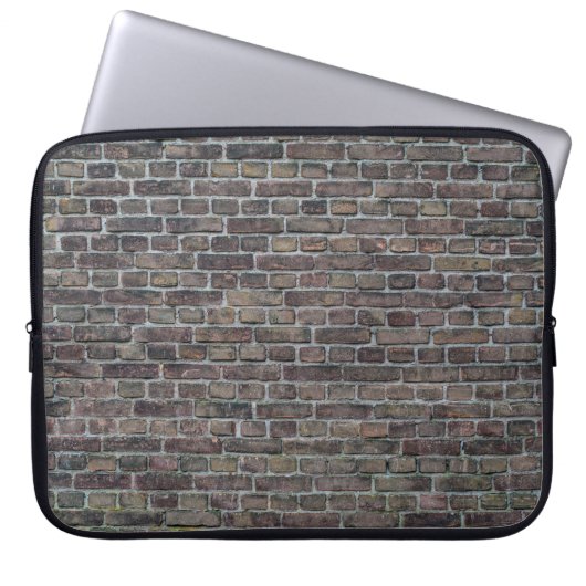 Ziegelwand alte, dunkle Backsteinwand Laptopschutzhülle (Vorderseite)