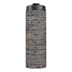 Ziegelwand alte, dunkle Backsteinwand Thermosbecher
