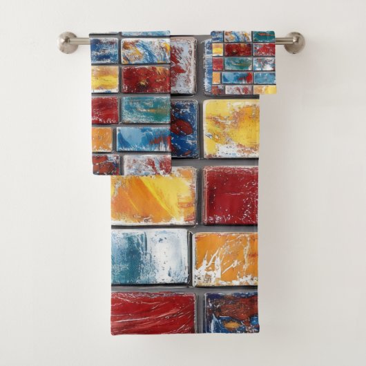 Ziegelwand bunt badhandtuch set (Insitu)