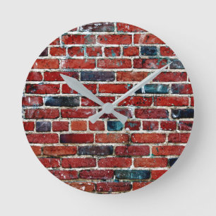 Ziegelwand Coole Textur Muster Runde Wanduhr