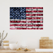 Ziegelwand der USA Poster (Küche)