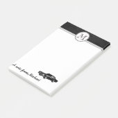 Ziegelwand klassisch alte Auto-Monogramm Post-it Klebezettel (angewinkelt)