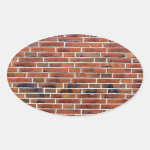 Ziegelwand mit Gelenken Ovaler Aufkleber