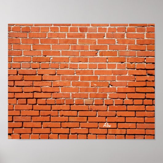 Ziegelwand mit Ihrem Namen auf dem rechteckigen Po Poster (Vorne)