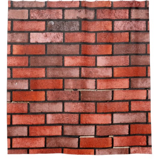 Ziegelwand mit rotem Ziegel, roter Ziegel Hintergr Duschvorhang (Vorderseite)