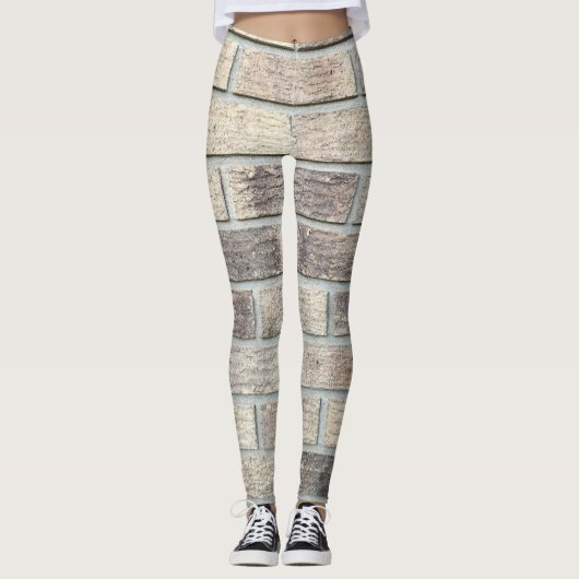 Ziegelwand Texturbild Leggings (Vorderseite)