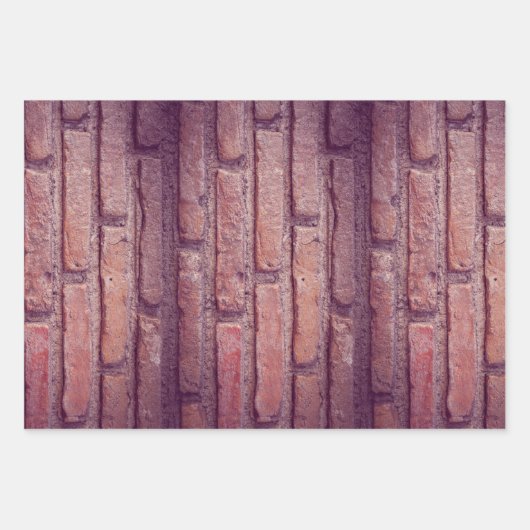 Ziegelwandmuster Geschenkpapier Set (Vorderseite 2)