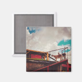 Ziegen auf dem Dach Magnet (Vorderseite/Rückseite)